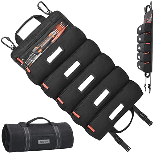 Rover Gear| Roll Up Tool Bag with Carabiners | 5 Large Oversized Po...