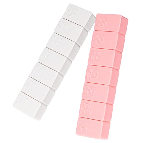 sanderala 2Pack Weekly Pill Organizer,Extra Large 7 Days Pill Cases...