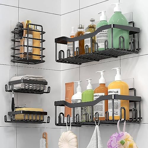 Shower Caddy 5 Pack, Adhesive Shower Organizer for Bathroom Storage...