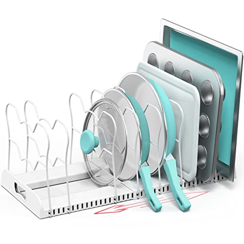 Simple Houseware 10 Compartments Expandable Pan Organizer, White...