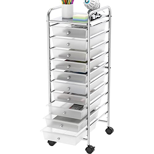 SimpleHouseware Utility Cart with 10 Drawers Rolling Storage Art Cr...