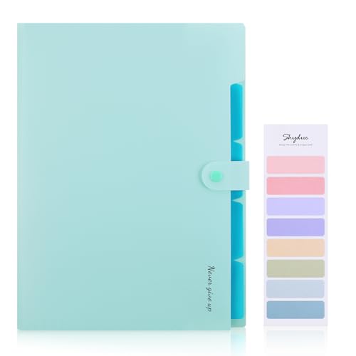 SKYDUE Expanding File Folders with 5 Pockets, Cute Accordion File O...