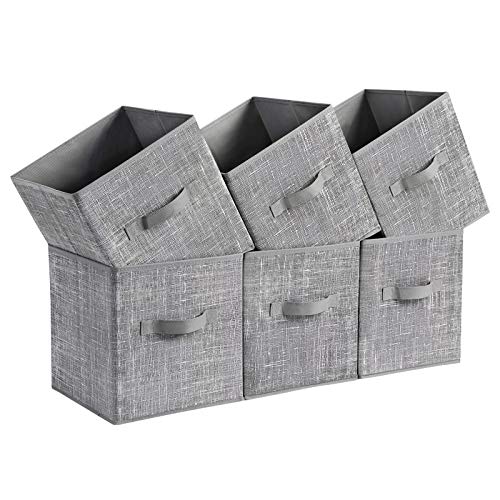 SONGMICS Storage Cubes, 11-Inch Non-Woven Fabric Bins with Double H...