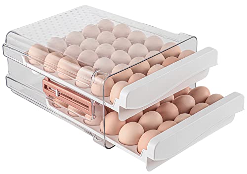 Sooyee 60 Capacity Egg Container for Refrigerator, Household Egg Ho...