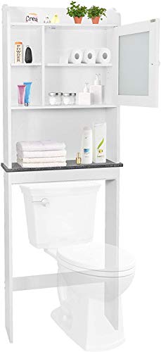 SUPER DEAL Over The Toilet Bathroom Storage Cabinet Freestanding Wo...