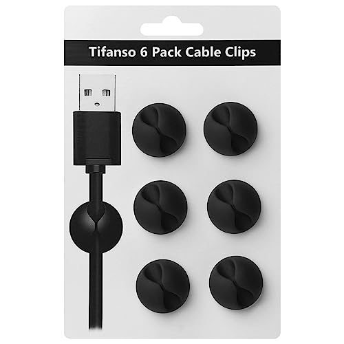tifanso 6PCS Cable Clips Black - Adhesive Cord Cable Holder Wire Or...