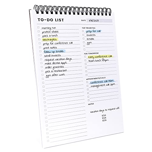 To Do List Notepad: With Multiple Functional Sections - 6.5 x 9.8  ...