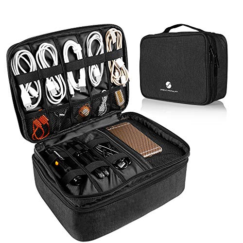 Travel Electronics Organizer, Waterproof Cable Organizer Bag for El...