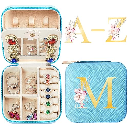 Travel Jewelry Box Jewelry Case Organizer w Mirror, Travel Essentia...