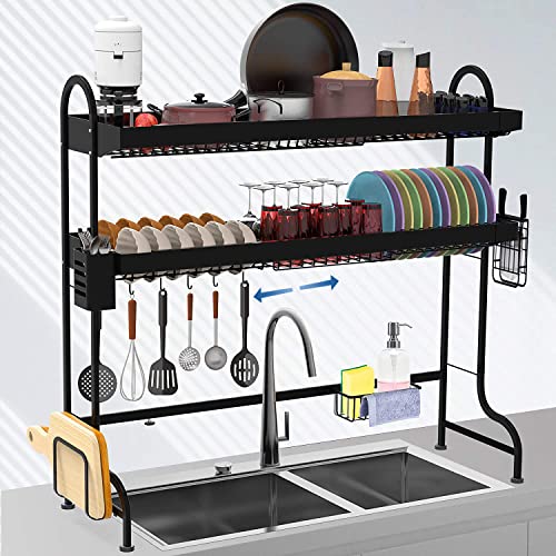 ULG Over The Sink Dish Drying Rack, 3 Tier Stainless Steel Length A...