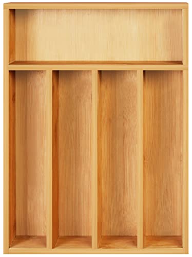 Utopia Kitchen Bamboo Silverware Organizer- 5 Compartments - Bamboo...