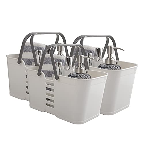 UUJOLY Plastic Storage Baskets with Handles, Storage Bin Shower Cad...