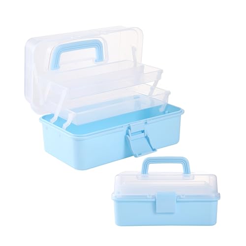 Versatile Three-Layer Folding Organizer Box with 2 Trays– Ideal f...