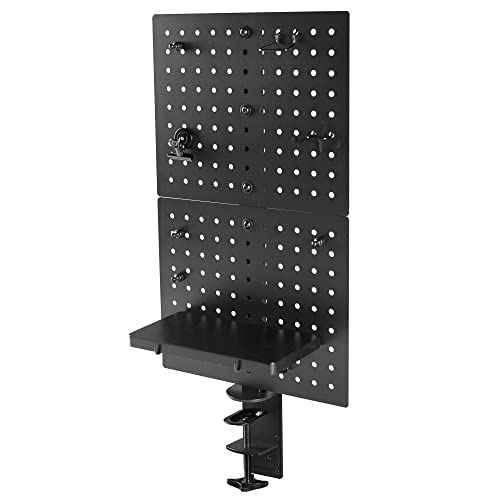 VIVO Steel Clamp-on Desk Pegboard, 12 x 20 inch Privacy Panel, Magn...