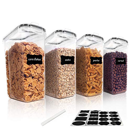 Vtopmart Cereal Storage Container Set, BPA Free Plastic Airtight Fo...