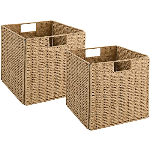 Wicker Storage Basket, Vagusicc Set of 2 Hand-Woven Storage Baskets...