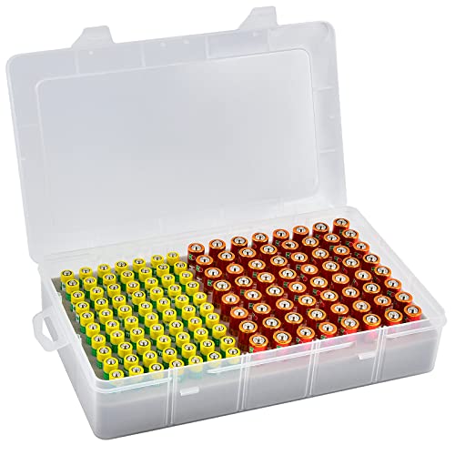 Xuerdon Battery Storage Organizer Case, Battery Vault Box Holder Co...