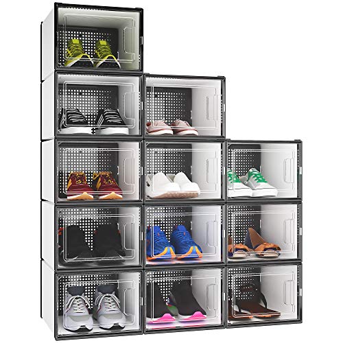 YITAHOME XL Shoe Storage Box, Set of 12 Shoe Storage Organizers Sta...