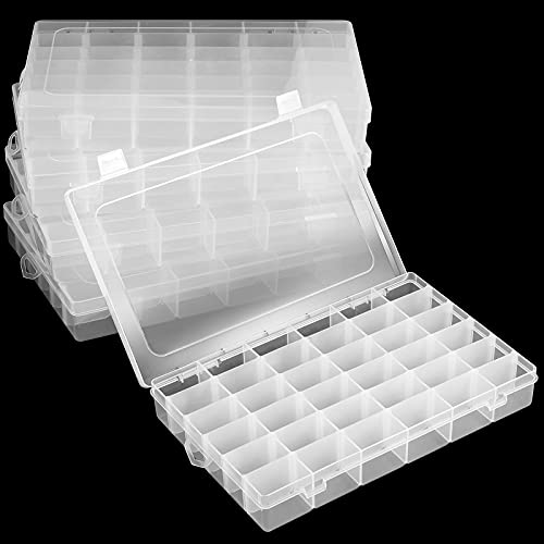 ZOENHOU 6 Pack 36 Grids Plastic Organizer Container, Clear Plastic ...