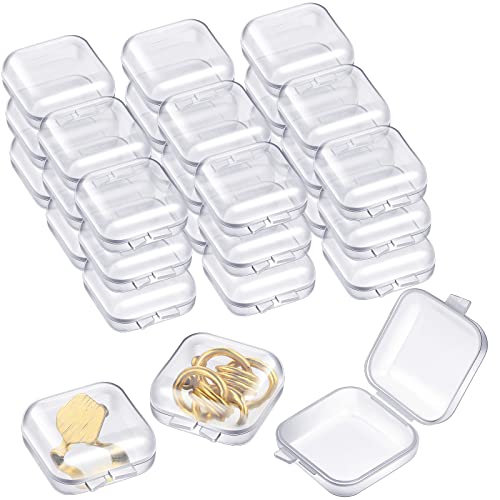 100 Pack Mini Clear Jewelry Box Earring Organizers with Hinged Lid ...