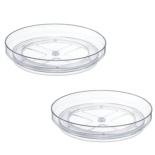 2 Pack, 9 Inch Clear Non-Skid Lazy Susan Organizers - Turntable Rac...