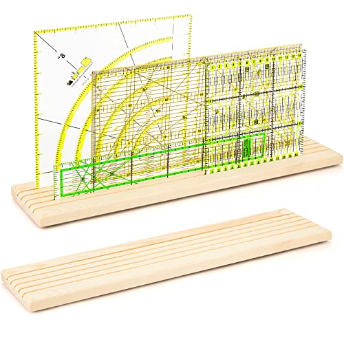 2 Pieces Wooden Ruler Rack Quilting Ruler Rack Organizer Quilting R...