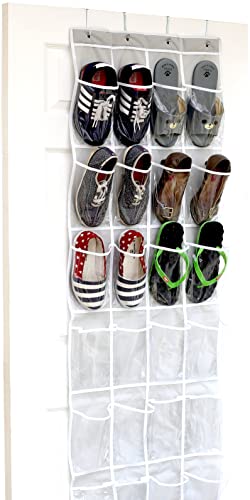 24 Pockets - SimpleHouseware Crystal Clear Over The Door Hanging Sh...