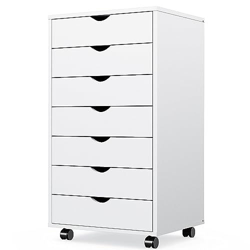 7 Drawer Chest - Dressers Storage Cabinets Wooden Dresser White Mob...