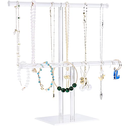 Acrylic Jewelry Display Holder, Necklace and Bracelet Hanging Organ...