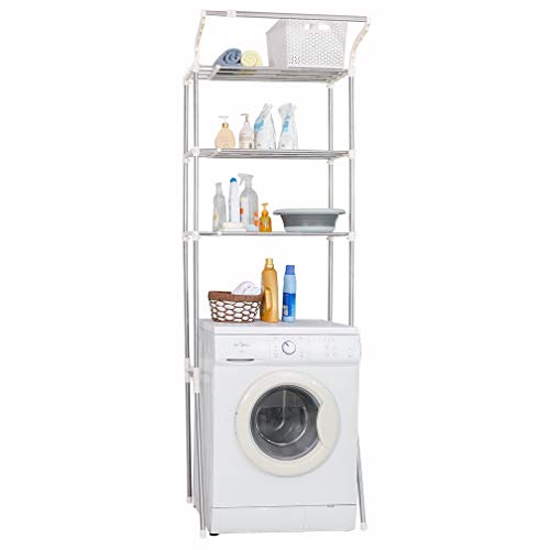 BAOYOUNI Adjustable Laundry Shelf Over Toilet Washing Machine Stora...