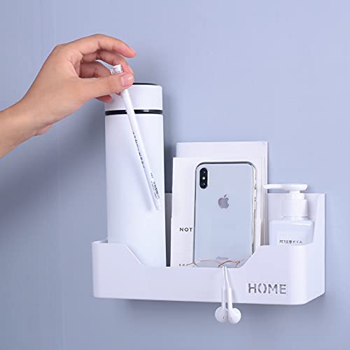 Bedside Shelf,Small Plastic Wall Mounted Adhesive Storage Caddy She...