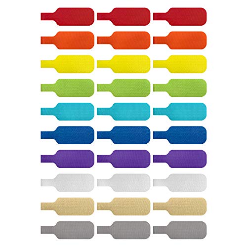 Cable Labels by Wrap-It Storage, Medium, Multi-Color (30-Pack) Writ...