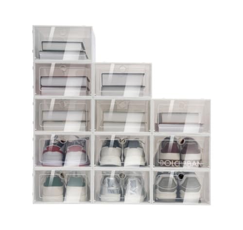 Clear Plastic Shoe Organizer Stackable Storage Organizer Portable S...