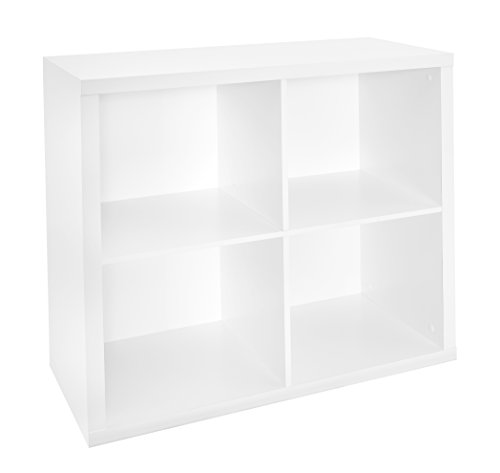 ClosetMaid 4 Cube Storage Shelf Organizer Bookshelf with Back Panel...