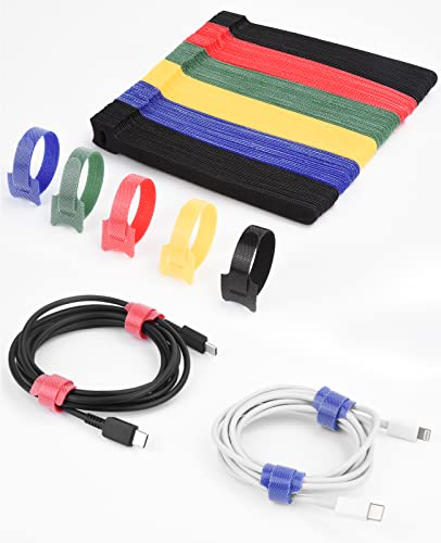 Colorful Cord Organizer 120PCS Cable Management 6 Inch Cable Straps...