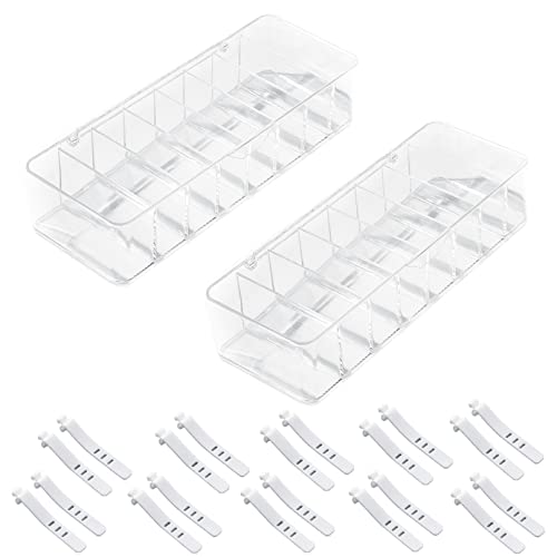 Doitxue 2PCS Clear Electronics Organizer Boxes, 8 Capacity Acrylic ...