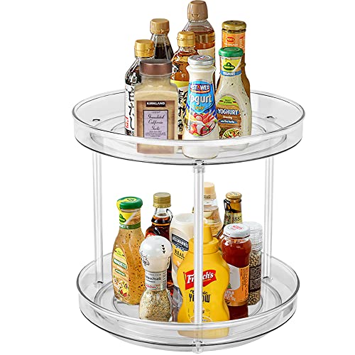Eeci Lazy Susan Turntable 2-Tier Spice Rack Spinning Cabinet Organi...