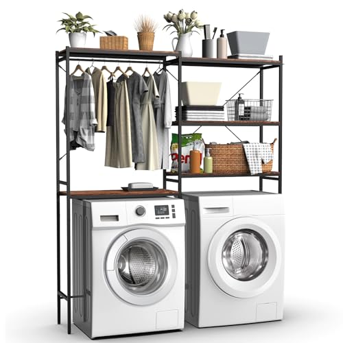 Evermagin 5-Tier Over Washer and Dryer Shelves - Adjustable Laundry...