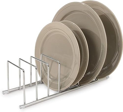 FitWell Kitchen Organizer Dish Rack, Plate Rack for Lids, Cutting B...