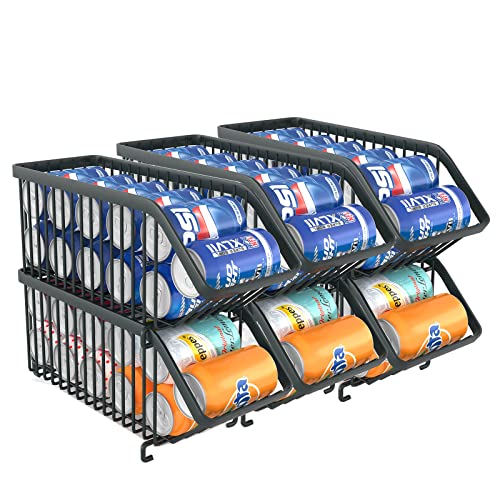 GILLAS 6 Pack Stackable Soda Can Organizer for Refrigerator, Can Ho...