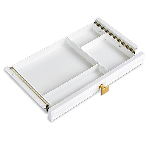 GOME White Under Desk Slide out Pencil Drawer with Space Divider De...