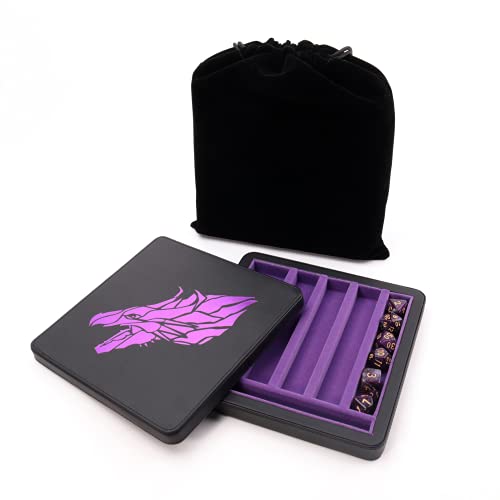 Guarida Dice 7 Rolling Dice Tray with Strong Magnetic Lid and Rolli...