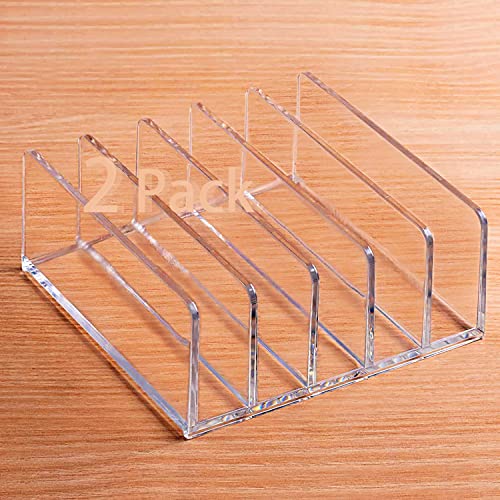 Halyuhn Acrylic Desk Organizer for Sorting Mail, Business Card 2 Pa...