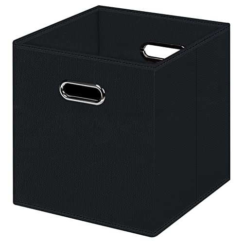 HEAYEEG Black Foldable Storage Cubes Bins , Fabric Storage Box Cube...