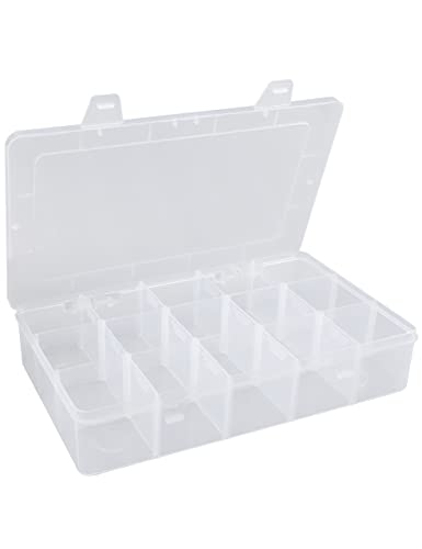Hlotmeky Plastic Organizer Box with Dividers Bead Organizer 15 Larg...