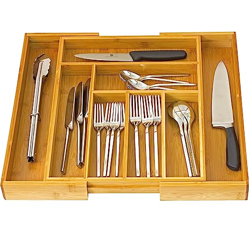 HOME IT Expandable Cutlery Drawer Organizer, utensil organizer Flat...