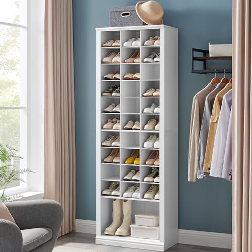 Hzuaneri 11-Tier Shoe Storage Cabinet, Free Standing Closet Organiz...