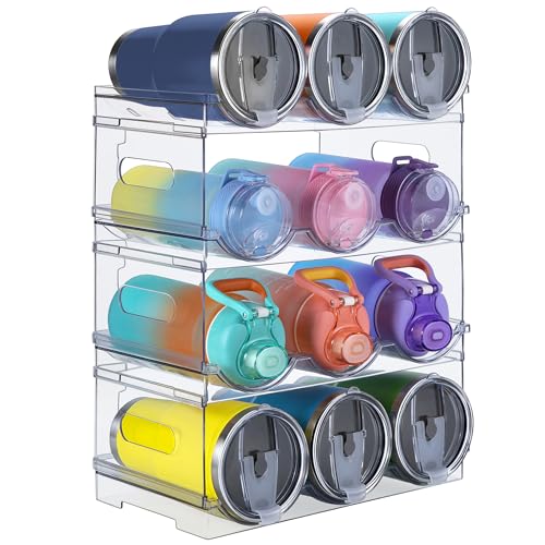 IROONN Large Compartment Water Bottle Organizer, Stackable Water Bo...