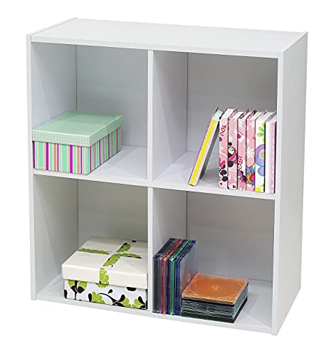 KB Designs - 4-Cube Bookcase, Unit Shelf, Storage Organizer, White...