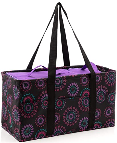Large Utility Tote Bag With Handles, 2 Zippered Coolers, Heavy Duty...